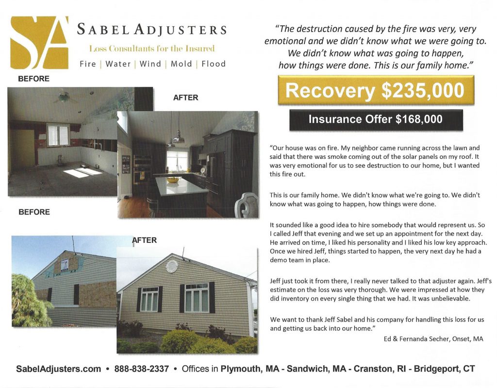 Sabel adjusters recovery proof July 2018